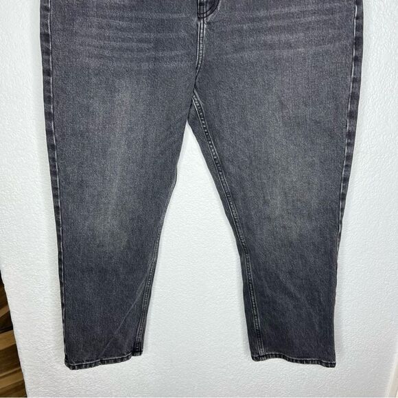 Topshop Mom Jeans Washed Black High Rise Straight Relaxed Denim Jeans Sz 34X30 - Picture 5 of 12